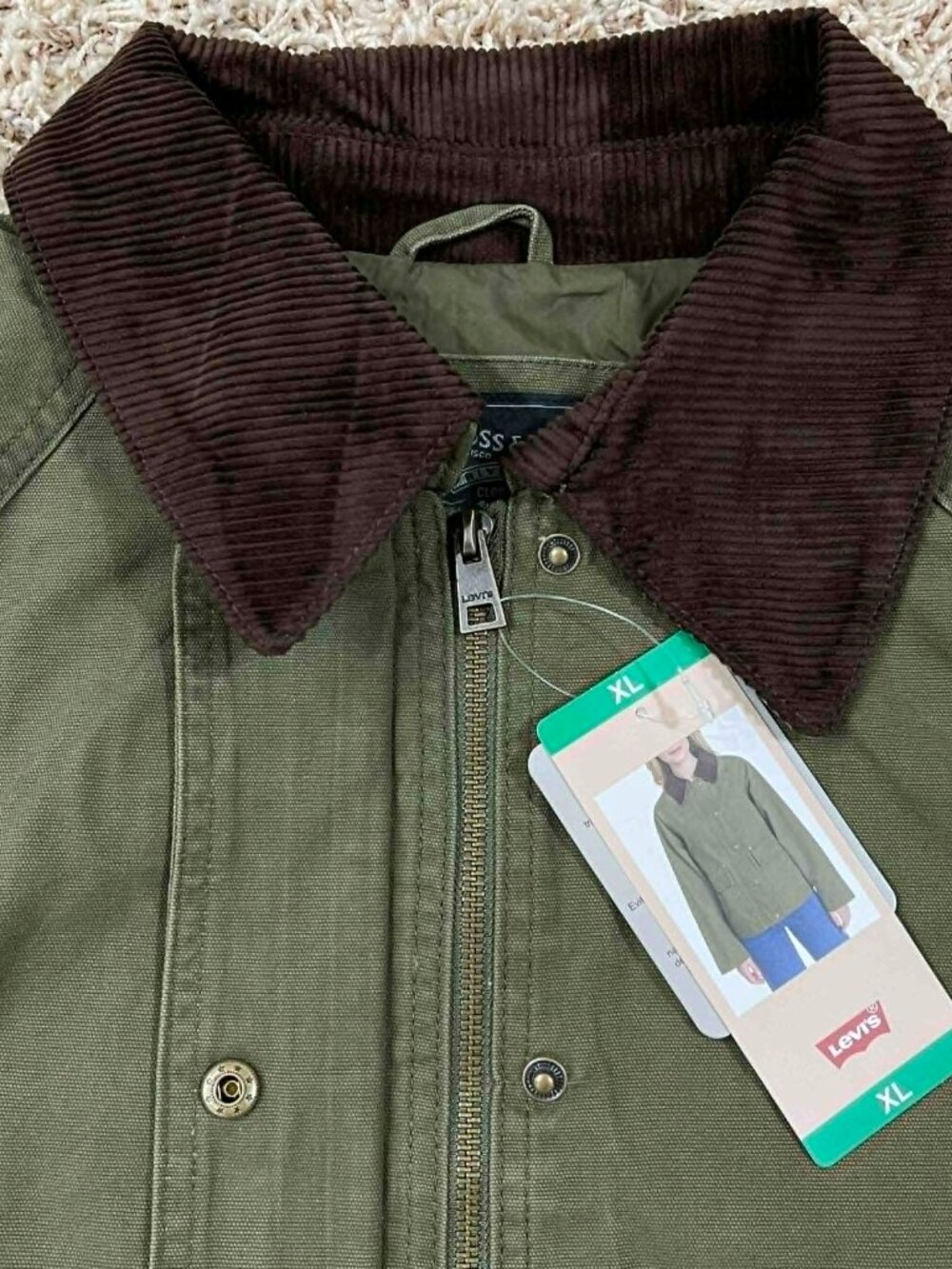Levi's Women's Shorty Barn Canvas Jacket Green, Size XL (New) - Picture 9 of 16